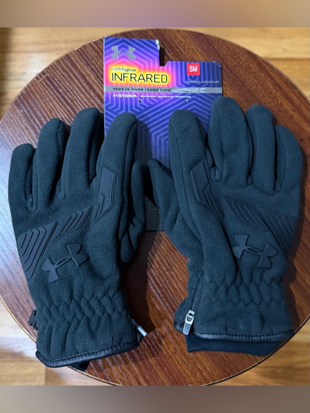 Under Armour Black ColdGear Infrared Men's Fleece Zipper Gloves Size S/M